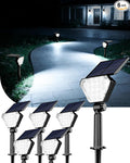 T-SUN Solar Lights Outdoor Waterproof IP65, 6 Pack LED Solar Spot Lights Color Changing IP65 Waterproof Smart Auto On/Off for Outside Landscape Garden Yard Lawn Pathway Patio Driveway