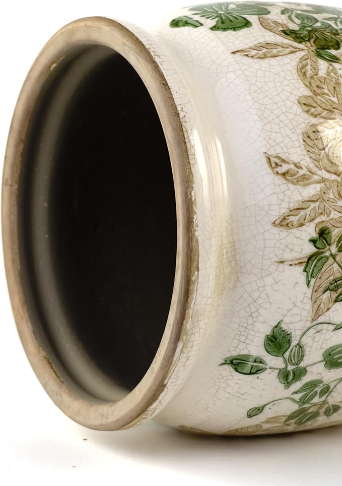 Flower Pot,Vintage Ceramic Pot for Planter with Drainage Holes, 6.29 inch Ice Crack Glazed Small Planters Pot for Indoor,Tucan Home Decor,Gardening Gifts (Classic)