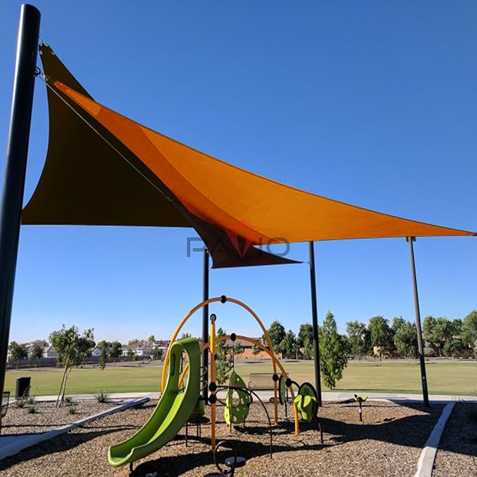 Patio Paradise 20' x 20' x 20' Sun Shade Sail Triangle Canopy Shade Cloth Fabric Sunlight Block Patio Pergola Cover HDPE Deck Awning for Outdoor Backyard Roof Shading, Orange