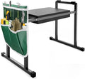 FLINTER Garden Kneelers Seat, Stable and Save Tip-Resistant Design 10.2" Wider Garden Kneeler and Seat with Handle, Heavy Duty Gardening Stool for Seniors, Gardening Weeding Bench for Parents - Black