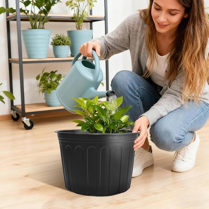 30 Pack 5 Gallon Plastic Nursery Pots,12.8 Inch Thickened Soft Plant Pots with Drainage Holes,Flower Planter Container for Seedlings Garden,Indoor and Outdoor