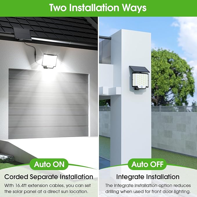 Solar Lights Outdoor Waterproof, 186 Bright LEDs Dusk to Dawn Motion Security Flood Lights with Remote for Outside, Garage,Yard,Patio, 4 Pack