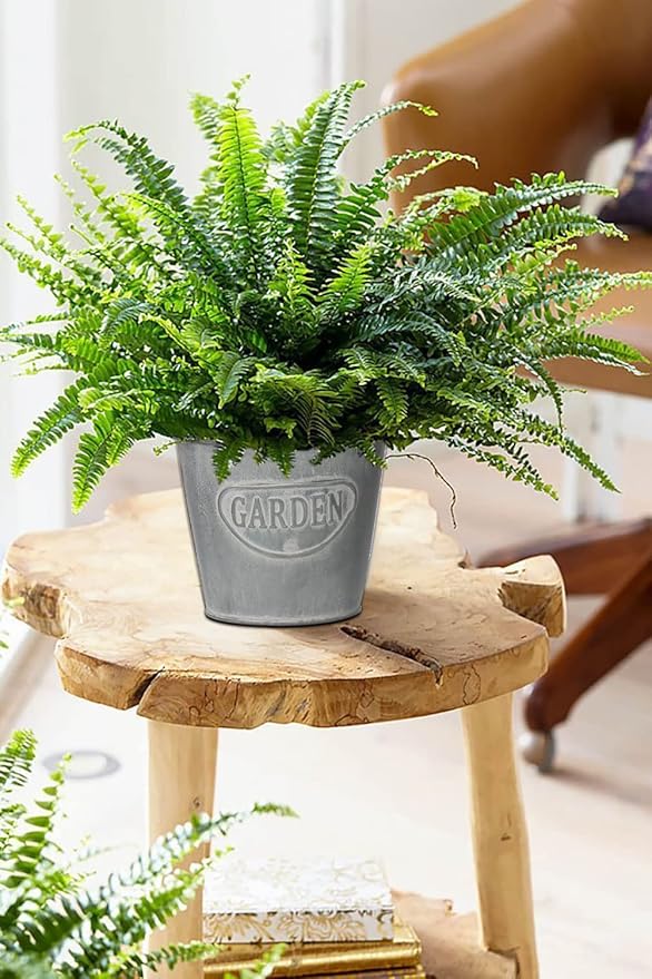 Briful 4 Size Galvanized Buckets Farmhouse Metal Bucket Dark Gray Galvanized Flower Bucket Home Indoor Outdoor Decorative Tin Planters (4.7In/5.1In/5.9In/7.1In)
