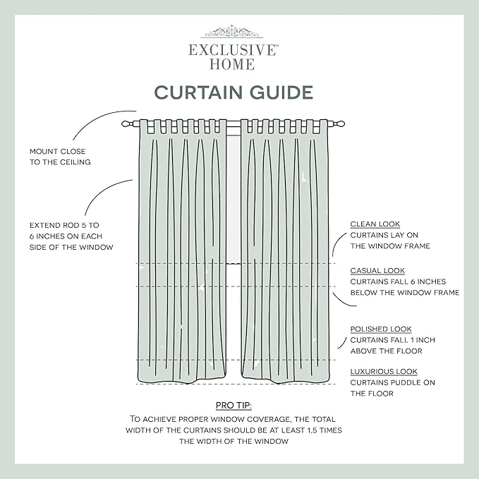 Exclusive Home Cabana Solid Indoor/Outdoor Light Filtering Hook-and-Loop Tab Top Curtain Panel, 54"x96", Winter White, Set of 2