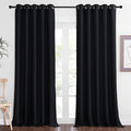 NICETOWN Black Out Living Room Curtain 118 inches Long, Grommet Thermal Insulated Room Darkening Window Treatment for Bedroom/French Door, Black, W66 x L118, 1 Panel