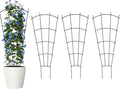 4 Pack 23'' Indoor Plant Trellis for Potted Plants Climbing, Outdoor Metal Garden Trellis Houseplants Flowers Vine Ivy,Fan Shape, Black