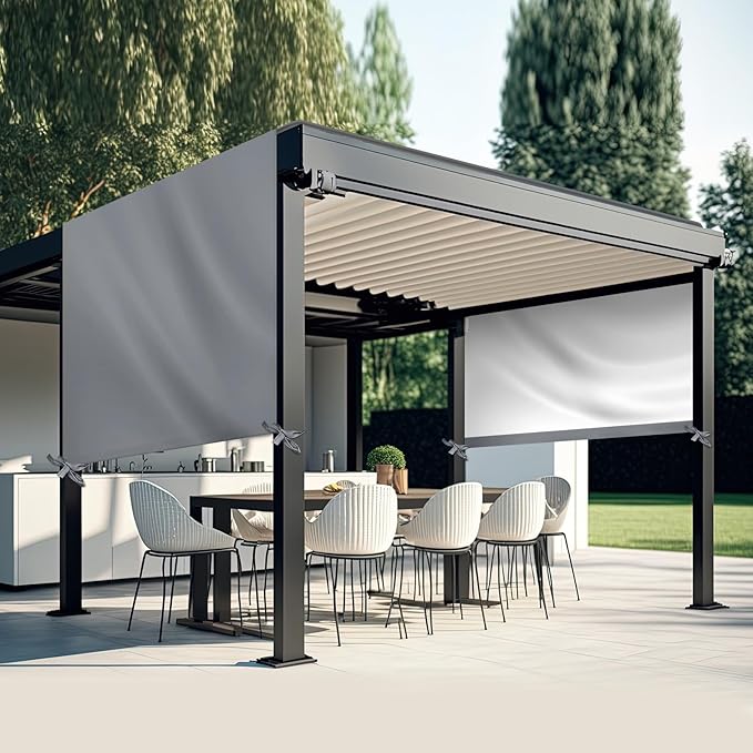 Universal Pergola Replacement Canopy Outdoor Canopy Shade Cover Waterproof Shade Top Cover for Outdoor Patio Porch Backyard(16 x 7 ft,Gray)