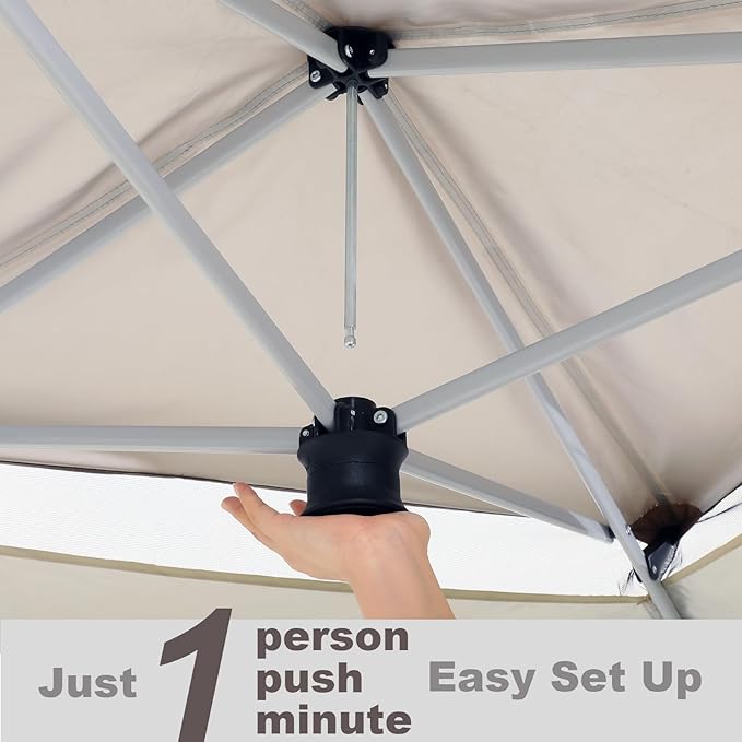 COBIZI 12x12 Pop Up Gazebo On Clearance - Upgrade Easy Up Metal Outdoor Canopy Waterproof - Portable Gazebo with Mosquito Nettings, 4 Ropes 8 Stakes and Carry Bag for Patio Garden(Light Gray)
