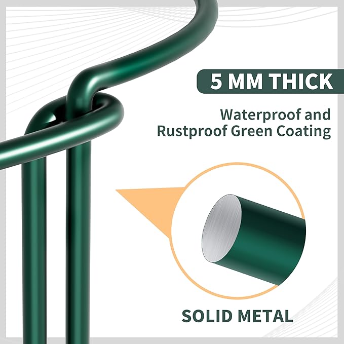 TCBWFY Plant Support Stakes for Large Heavy Plants,10PCS Peony Supports 14"x32" Heavy Duty 5mm Wire Peony Cages,Interlock Garden Supports Ring Border Support,Plant Support Cage for Rose Flowers