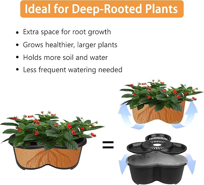 VECELO 7 Tier Vertical Garden Planter, Self Watering Stackable Planters with Wheels for Strawberries, Herbs, Flowers, Vegetables, Black