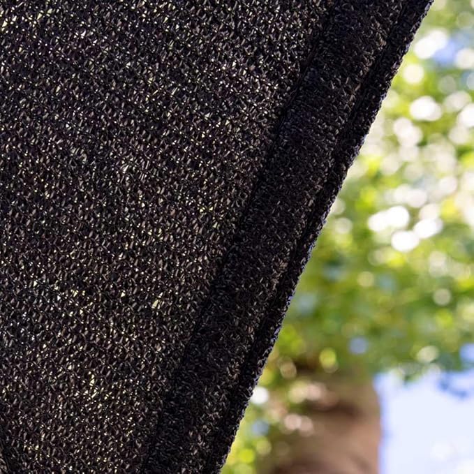 Amgo Custom Size 15' x 24' x 28.3' Black Right Triangle Sun Shade Sail Order to Make Canopy Awning UPF50+ AGSLT, 95% UV Blockage, Water & Air Permeable, 200GSM Commercial Standard (We Customize)