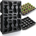 20 Cell Plant Trays for Carrying 3 inch Round Nursery Pots, Sturdy Plastic Trays Suitable for Holding 100 pcs Peat Pots (5 Packs)