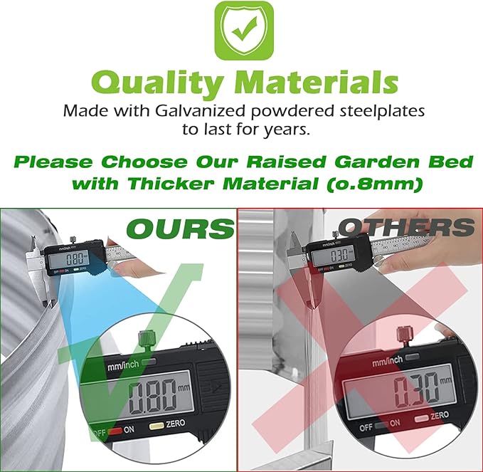 Raised Garden Bed Galvanized Planter Box Outdoor, Rot-Resistant Metal Garden Bed Planter for Vegetables Flower Herb (8ft, Black)