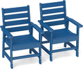 GREENVINES Outdoor Dining Chairs Set of 2 | HDPE | Patio Chair | All-Weather | Blue