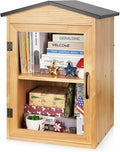 Outdoor Library Outdoor Book Box Storage Wooden Cabinet Little Literature Box for Neighborhoods Community and Schools Sharing Books, Flyers, Newspapers, Food and Art(C)