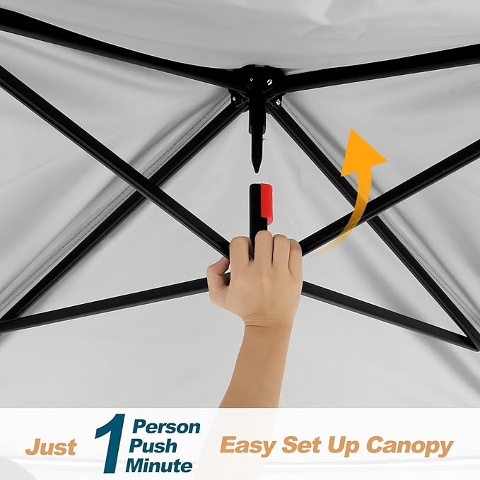 COBIZI 11x11 Pop Up Gazebo Canopy Tent Easy Up Outdoor Gazebo Waterproof Upgrade Portable Gazebo with Mosquito Nettings, Double Vented Roof and Carry Bag for Patio Garden Lawn(Gray)
