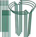 6 Pack 32 or 16 inch Adjustable Plant Support Stakes, Heavy-Duty Half Round Peony Support, Garden Plant Stakes Cage for Outdoor Plants, Peony, Tomato, Hydrangea, (16In Support +16In Extension Tubes)