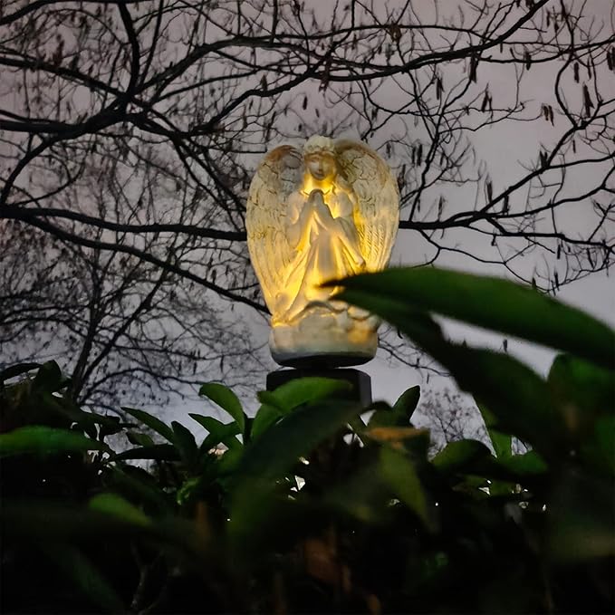 Garden Solar LED Light with Stake, Waterproof Outdoor Decor for Walkway Courtyard Party Decor, White Angel