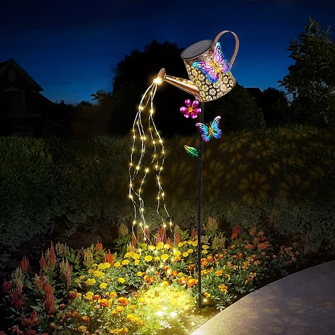 Solar Watering Can with Lights Outdoor Garden, 41" Tall Waterproof Garden Stake Lights Decoration for Yard Lawn Patio Pathway Front Porch Landscape Gardening Gifts for Mom Grandma Women Birthday Gift
