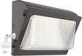 HYPERLITE LED Wall Pack Light: 120W Wall Pack LED Exterior Light with Motion Sensor - 15600lm Glass Lens LED Security Flood for Yard UL Listed