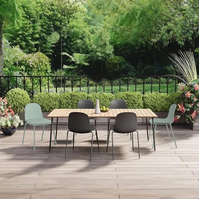2xhome Modern Stackable Armless Dining Chair | Plastic Shell Seat with Metal Legs | Indoor or Outdoor Use | Home Kitchen Patio (1, Green, Padded Seat)