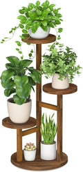 iDavosic.ly 3 Tier Plant Stand Indoor, Tiered Corner Wood Multiple Flower Holder Shelf, Tall Orchid Display Rack for Patio Porch Living Room Balcony Outdoor, Brown