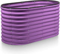 Plant & Plot Galvanized Raised Garden Beds Outdoor // 4×2×2 ft Planter Raised Beds for Gardening, Vegetables, Flowers // Large Metal Garden Box (Purple) // Patented Tool-Free Design