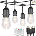 Mlambert 144Ft(3x48ft) 3-Color in 1 48Ft Remote LED Dimmable Outdoor String Lights, Plug-in 2700K/4000K/5000K Waterproof Light for Patio Backyard