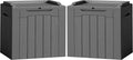 Flamaker 2 Pack Deck Box 31 Gallon Waterproof Resin Storage Box with Lid Indoor Outdoor Delivery Box Storage Bin for Patio Cushions (Grey)