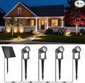 ZYAN Solar Landscape Spotlights, Separate Monocrystalline Panels & USB-C Powered 5400mAh Auto On Off Dusk to Dawn, Outdoor IP65 Waterproof, Warm White for Yard Path Patio (100 Lumens × 4 Pack)