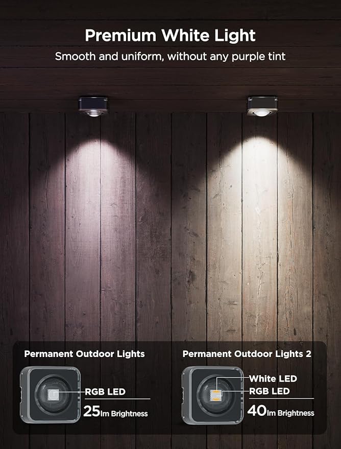 Govee Permanent Outdoor Lights 2, 100ft RGBIC Outdoor Lights with 72 LED Lights, IP67 Waterproof, 100 Scene Modes with 40lm White for Outdoor Decorations, Works with Alexa, Google Assistant, Black