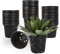 100 Packs 5 Inch Nursery Pots, 4 5 6 Inches Plastic Nursery Pots for Plants with Drainage Holes, Seed Starting Garden Pots of Flower Plant Container for Succulents, Transplanting (100, 5 Inch)