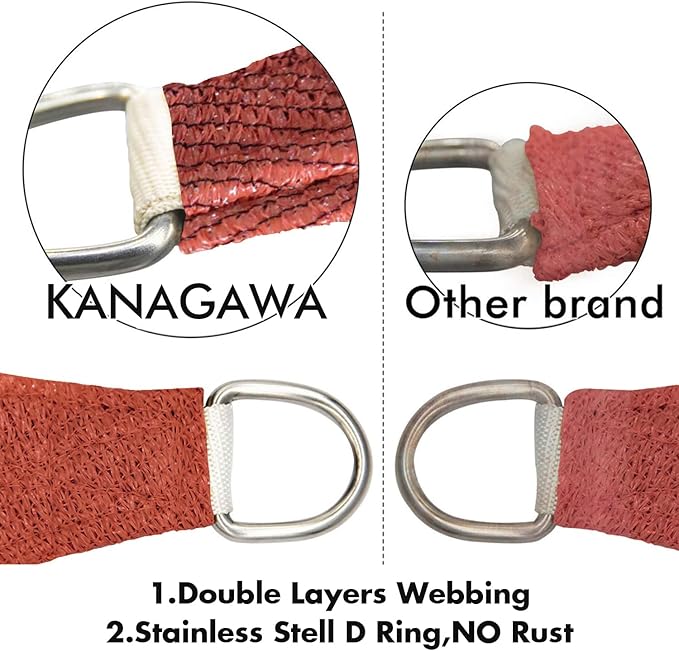 KANAGAWA 6'X7' Rust Red Custom Size Sun Shade Sail Rectangle UV Block Canopy Cover for Patio Backyard Lawn Garden Outdoor (Customized Available)