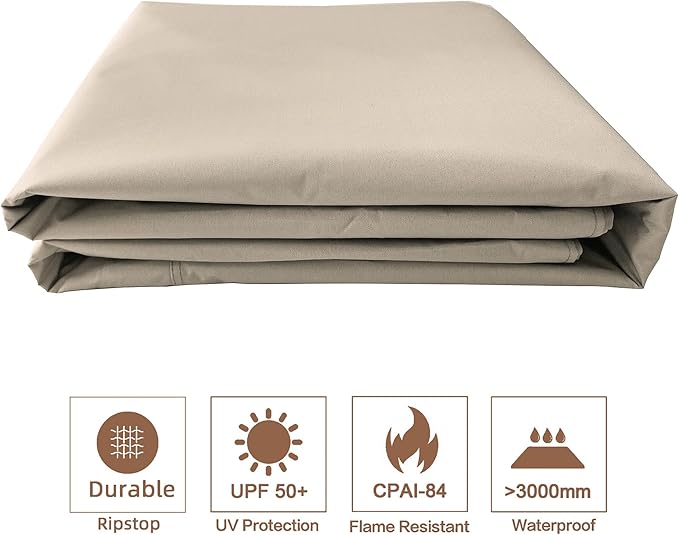 SCOCANOPY Replacement Gazebo Canopy for 10 x 12 Regency II Patio Gazebo Model L-GZ798PST,A101004104,A101004105,(Light Beige)