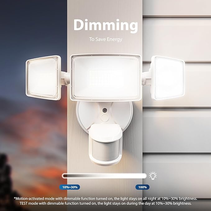 Onforu 100W LED Motion Sensor Outdoor Lights, Dusk to Dawn Flood Light Outdoor Motion Sensor, Hardwired Security Lights Floodlights Outside 11000LM 6500K Daylight IP65 Waterproof (White)