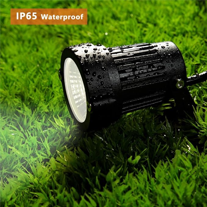 Z Outdoor Landscape LED Lighting 5W Waterproof Graden Lights COB Led Spotlights with Spiked Stand for Lawn Decorative Lamp US 3- Plug 6500K Daylight White Lights (2 Packs)