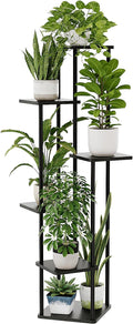 Bamworld Tall Plant Stand Indoor 6 Tier Plant Holder for Multiple Plants Corner Shelf Stand for Patio Garden Balcony Living Room Bedroom Dark Brown