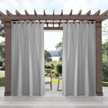 Exclusive Home Cabana Solid Indoor/Outdoor Light Filtering Hook-and-Loop Tab Top Curtain Panel Pair, 54"x144", Cloud Grey