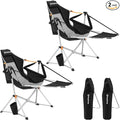 KingCamp Hammock Chair with Footrest – Heavy Duty Swinging Rocking Camping Chairs for Adults up to 400lbs, Folding Portable Oversized Rocker with Cup Holder & Pillow for Outdoor Beach Lawn RV Sports