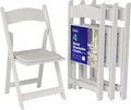SIMPLEX 4 White Folding Chairs – Resin Stackable Foldable Chairs with Padded Seats – Comfortable White Folding Chairs for Indoor/Outdoor Events – Lightweight Resin Chairs (4 Pack)