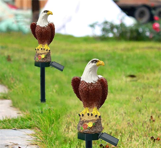 Outdoor Solar Lights, Eagle Solar Lights Outdoor Waterproof Eagle Decoration with Stakes for Garden, Yard, Lawn