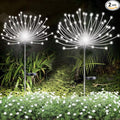 2 PCS Solar Firework Light, Outdoor Solar Garden Decorative Lights 120 LED Powered 40 Copper Wires String DIY Landscape Light for Walkway Pathway Backyard Christmas Decoration Parties (Cool White)