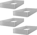 FRIZIONE 4pcs 4x2ft Galvanized Raised Garden Bed Outdoor,Above Ground Garden Bed for Vegetable,Metal Raised Beds for Flower,Steel Raised Beds for Gardening