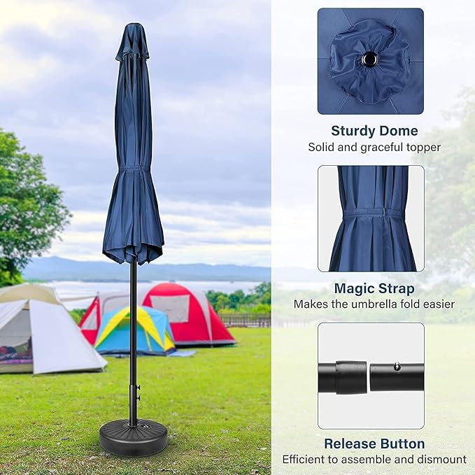 Simple Deluxe 9' Patio Umbrella Outdoor Table Market Yard Umbrella with Push Button Tilt/Crank