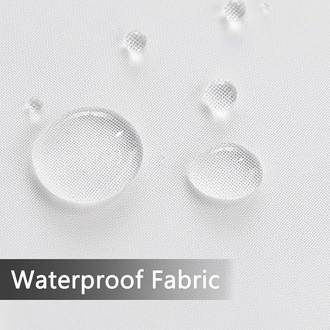 SpaceDresser Waterproof Outdoor Sheer Curtains for Patio - 4 Panels Rod Pocket Indoor Voile Sheer Curtain for Living Room,52W x 84L inch, White