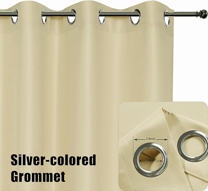 BONZER Outdoor Curtains for Patio Waterproof Thick Privacy Extra Wide Grommet Light Filtering Outside Curtains for Porch Pergola Gazebo Deck, 1 Panel, 150W x 95L inch, Cream