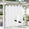Easy-Going Linen Look Outdoor Curtains Waterproof Windproof Porch Curtains, Soft Thicken Outdoor Privacy Curtains for Patio, Gazebo, Grommet Top and Tab Bottom Drape, 1 Panel, 110x108 inch, White