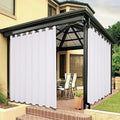 BONZER Wide Waterproof Outdoor Curtains for Patio Heavy Privacy Light Filtering Grommet Outside Curtains for Porch, Pergola, Gazebo, 1 Panel, 110W x 84L inch, White