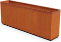 Plantercraft Large Rectangular Planters for Outdoor Plants | 96x18x36 Corten Steel Planter for Privacy & Patios | Extra Large Outdoor Planter Box | Heavy-Duty 11-Gauge Steel, Fully Assembled