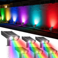 RGB Solar Spot Lights Outdoor with PC Light Guide Column, 8 Lighting Modes Christmas Landscape Lighting, IP65 Waterproof Solar Color Changing Lights Outdoor for Garden Yard Tree Pathway, 6Pack